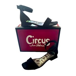 NIB Circus By Sam Edelman Jade, Black Suede Dress Sandals. Women’s Size: 9.5